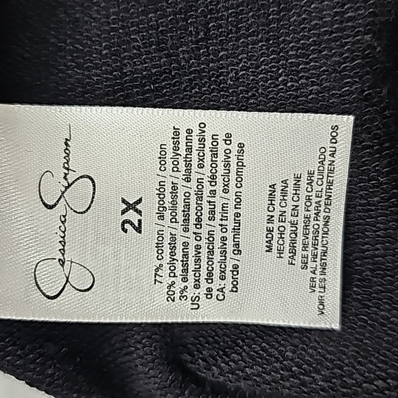 Jessica Simpson floral embroider sweatshirt tunic dress black coral lace up side - Picture 7 of 10